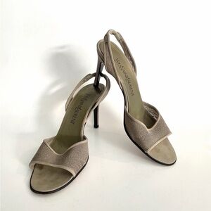 Yves Saint Laurent Beige Slingback Heels
